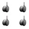 Service Caster 3'' Gray Heavy Duty Floor Safe Twin Wheel Caster 7/16 Grip Ring Stem , 4PK SCC-GR02S75-TPR-GRY-716176-4 - alternate 1